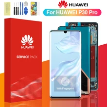 

Original AMOLED Display For Huawei P30 Pro LCD Display Touch Screen Digitizer Assembly With Frame VOG-L29 VOG-L09 VOG-L04 LCD