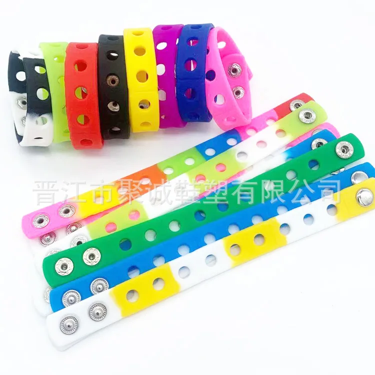 

Wholesale 50pcs 21CM Wristbands Silicone Bracelets Fit Croc Shoe Charms Kids gifts for girls boys