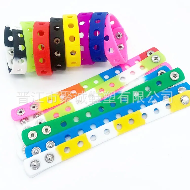 Wholesale 50pcs 21CM Wristbands Silicone Bracelets Fit Croc Shoe Charms