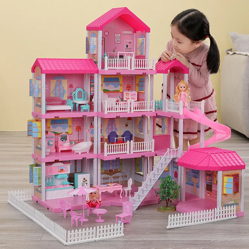 New Diy Doll House Girls Pretend Toy Handmade Castle Dollhouse Birthday  Gifts Educational Toys Villa For Girl Toys For Children - Doll Houses -  AliExpress