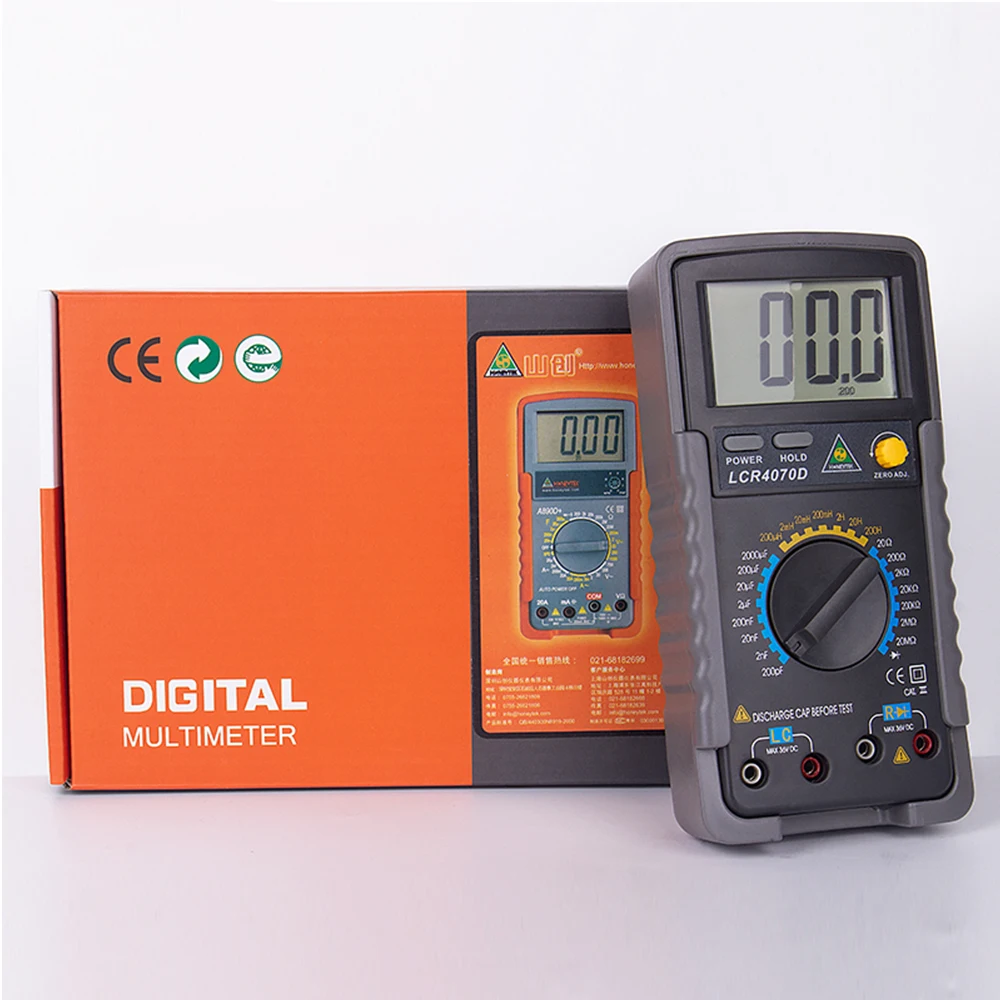 Lcr Meter Inductance Capacitor Tester 200μH~200H 200pF ~ 2000μF Digital Multimeter Professional Multimetro Automotive LCR4070D 6