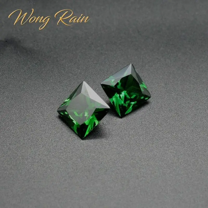Wong Rain 1 PCS Top Quality Square Shape Emerald Loose Gemstone DIY Stones Decoration Made For Fine Jewelry Wholesale Lots Bulk | Украшения