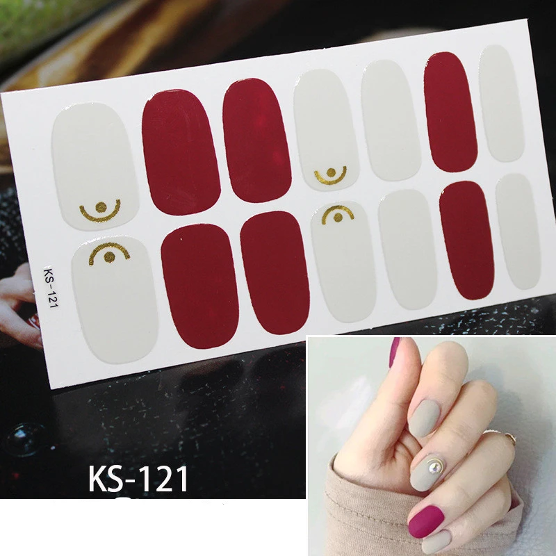 Lamemoria наклейки для украшения ногтей s 1 лист блестящая наклейка Зеленый Серебряный Клей DIY Наклейки полное покрытие маникюр - Цвет: KS121