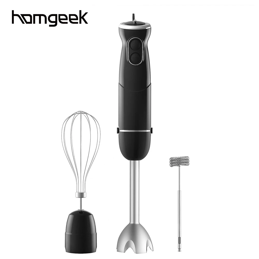 Homgeek Electric Hand Blender Kitchen Portable 500w 6speeds 3in1