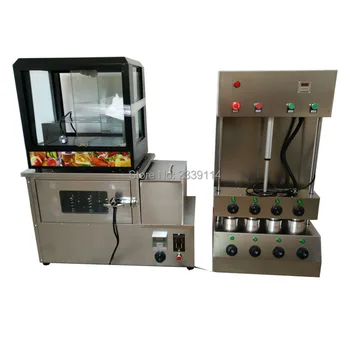 

Free shipping good quality Commercial automatic stainless steel for pizza cone machine with pizza oven with display cabinet