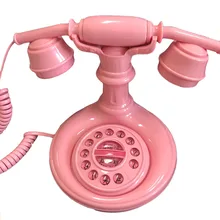 Mini téléphone fixe de dessin animé rose, ligne fixe de haute qualité, pour la maison, l'hôtel, la chambre d'enfants, rouge, agréable