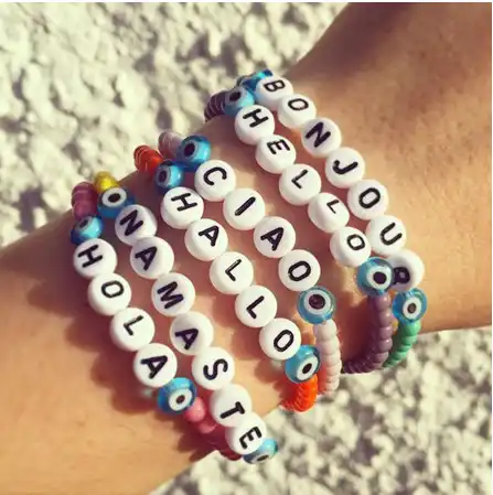 Vsco Girl Things Fashion Bracelet Letters Countries Greetings Diy