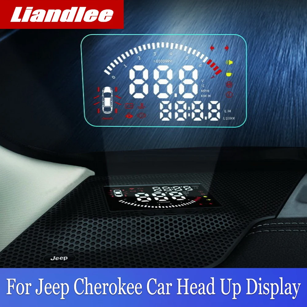 Liandlee для Jeep Cherokee~ экран автомобиля HUD Дисплей полнофункциональный проектор Refkecting лобовое стекло