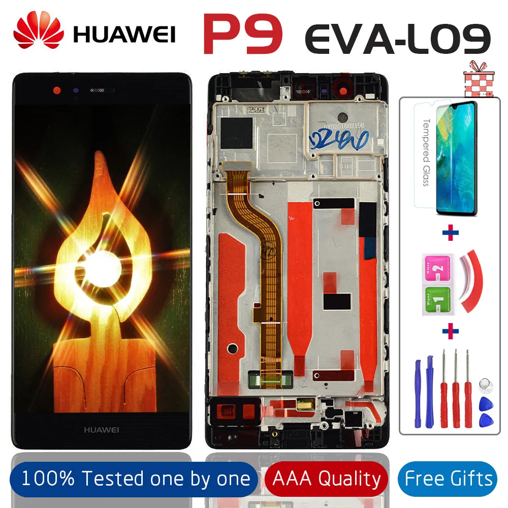 5 2 &quotAAA Качество lcd + рамка для HUAWEI P9 ЖК дисплей дигитайзер экран EVA L09 L19