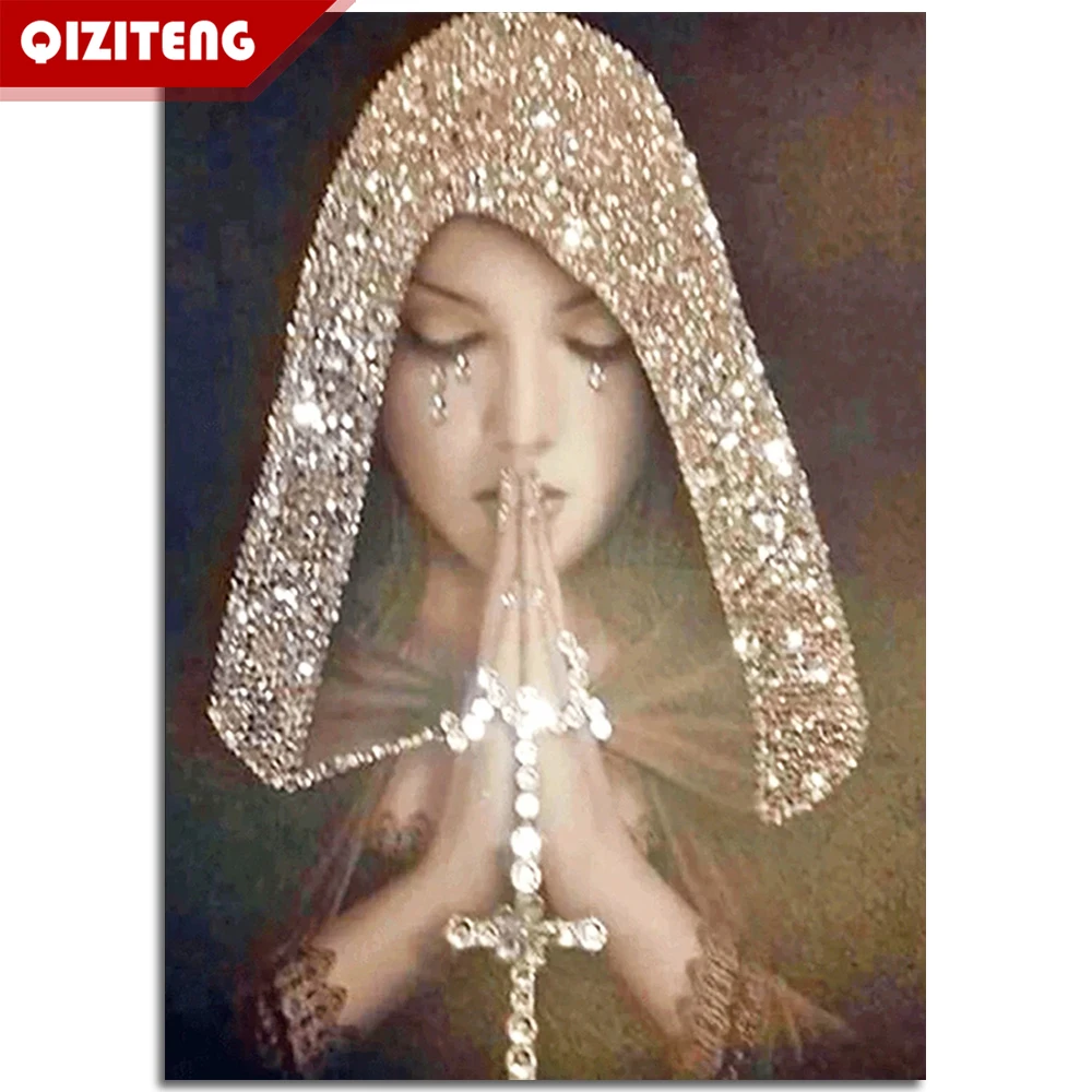 Алмазная живопись QIZITNEG 5d красивая молитвенная вышивка полноформатная мозаика
