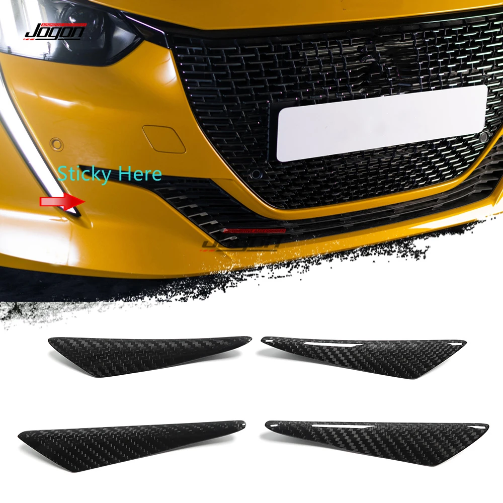 4Pcs Carbon Fiber Front Lip Splitter Fins Body Spoiler Canards Refit
