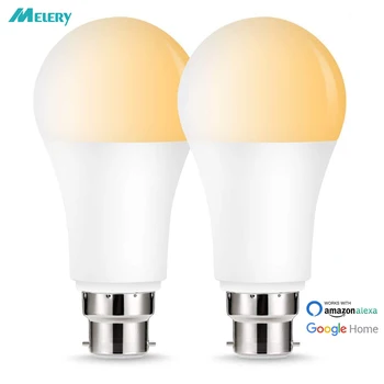 

Wifi Smart LED Light Bulbs B22 Tunable White 2000K/6500K Dimmable 8W Lamp Equal 50W Works with Alexa Echo Dot Google Home-2Pack