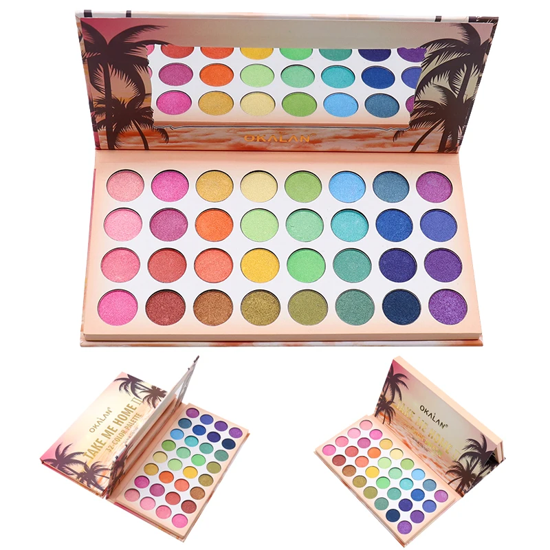 

32 Color Branded High quality Mini Book style Package Eye Shadow Palette Bundle Pressed Pigment Palette for Makeup