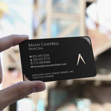 Заказная черная металлическая визитная карточка