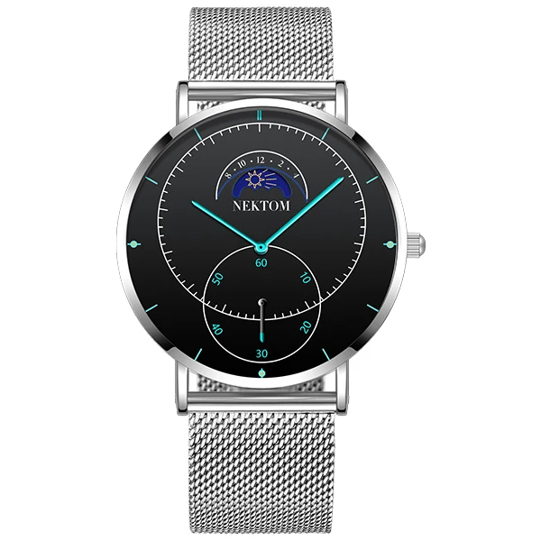 NEKTOM новые часы роскошные часы Reloj Hombre мужские часы водонепроницаемые часы с хронографом светящиеся мужские часы Saat Montre - Цвет: W8187A