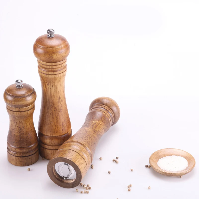 

Salt and Pepper Mill, Solid Wood Pepper Mills with Strong Adjustable Ceramic Grinder 5" 8" 10" - Kitchen Tools C1029 g