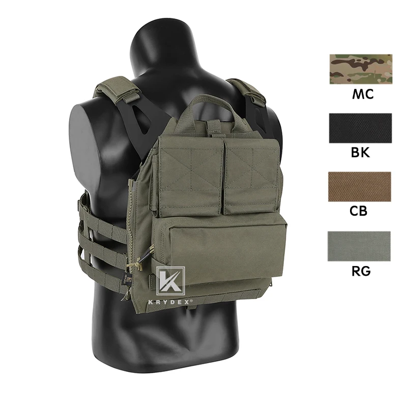 KRYDEX Tactical Front Candy Pouch Zipper Pack Hook Back for Chest Rig Multicam 