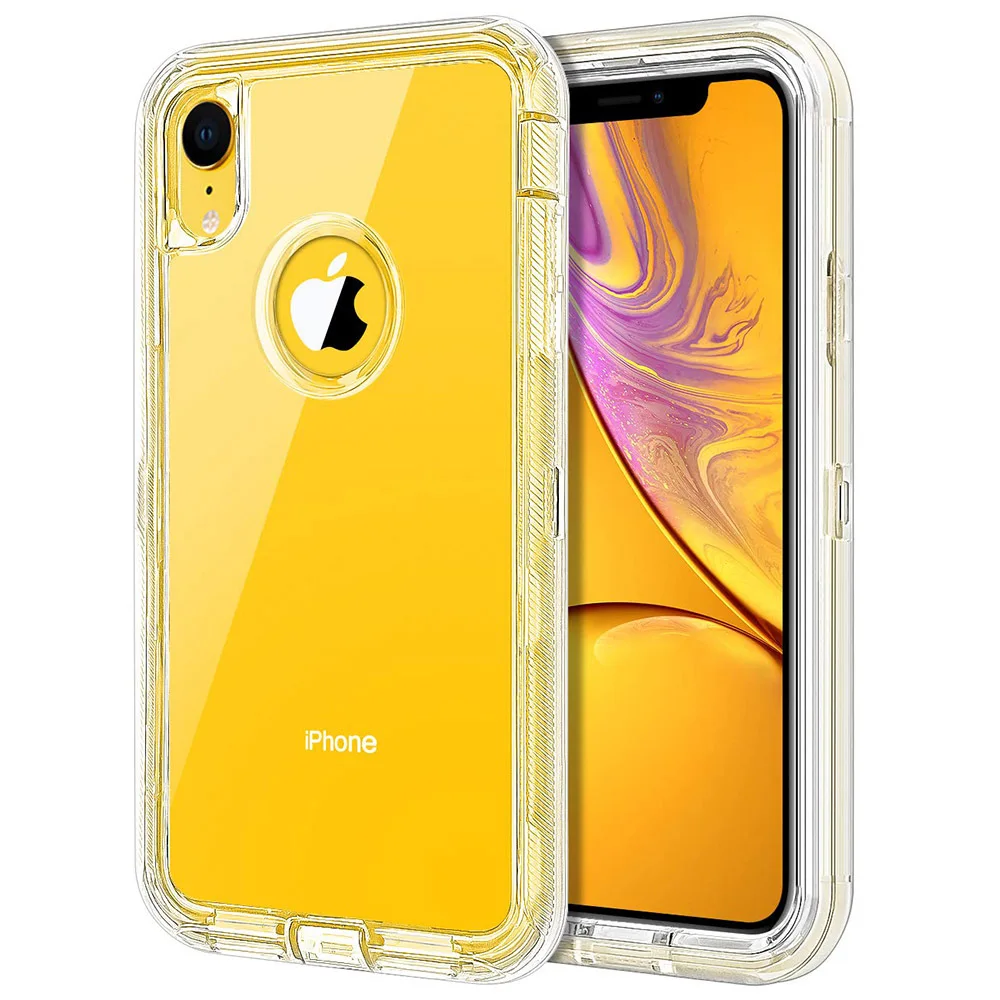 

Currently Available iPhone XR Phone Case Transparent Triple Protection Three-in-One TPU + PC Shatter-resistant Protective Case A