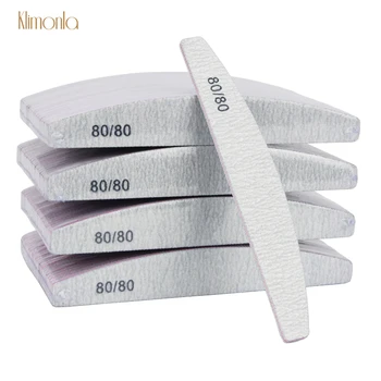 

50Pcs/Pack Zebra Curve Nail Files 80/80 Grit Double Sided Gray Buffer Block Files UV Gel Salon DIY Beauty Nails Care Tools