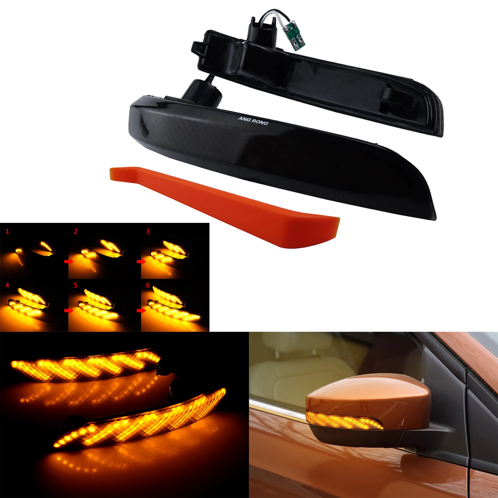 

Dynamic LED Wing Mirror Indicator Turn Signal Light Fit For Ford Kuga EcoSport 2013+