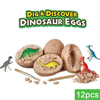 

None DIY Simulate Dinosaur Stone Archeological Excavation Educational Toy Set for Boys Kids Gift
