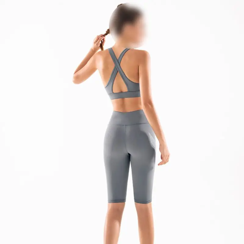 T2Pcs/комплект женский спортивный костюм для йоги и фитнеса высококачественный Быстросохнущий дышащий спортивный бюстгальтер с высокой талией и принтом для йоги