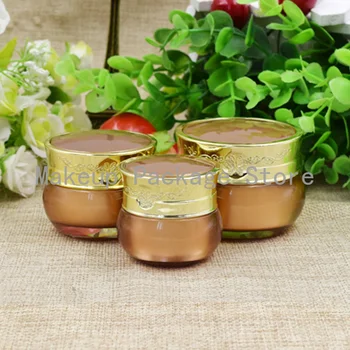 

5/10pcs/lot 10g 15g 30g Empty DIY Gold Acrylic Skin Care Eye Face Cream Jar Pot Cosmetic Container Refillable Sub-package Bottle