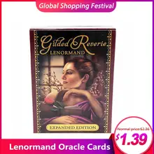 47 unids/pack Lenormand tarjetas de Oracle inglés leer misterioso ángeles destino juego de Gilt-borde Lenormand cubierta tarjeta