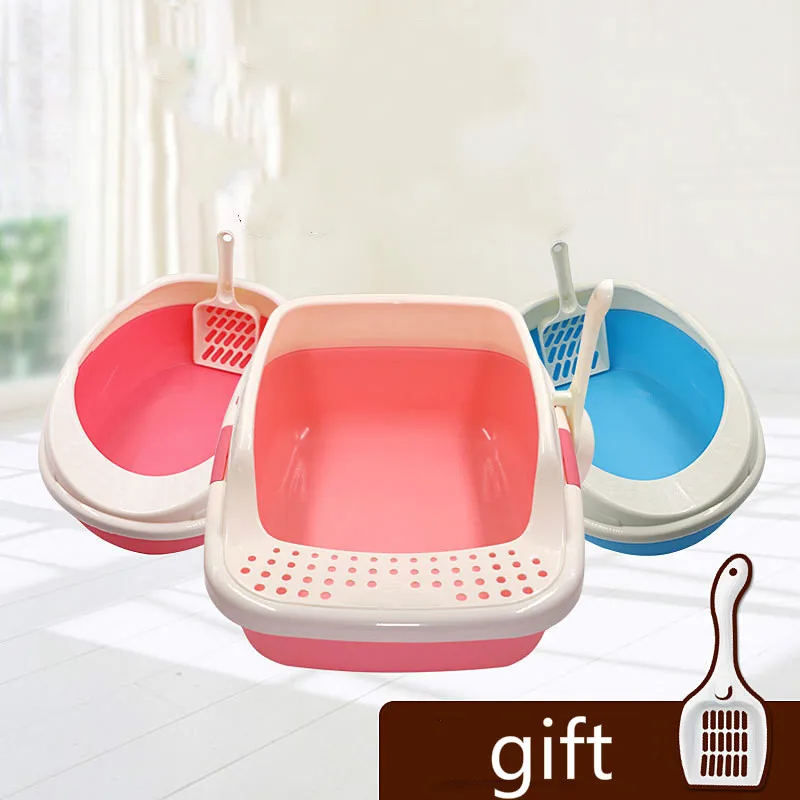 Pet Toilet Bedpan Anti Splash Cats Litter Box Cat Dog Tray with Scoop Kitten Dog Clean Toilette Home Plastic Sand Box Supplies Pet Toilet Bedpan Anti Splash Cats Litter Box Cat Dog Tray with Scoop Kitten Dog Clean Toilette Home Plastic Sand Box Supplies