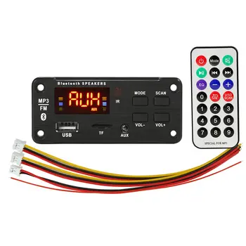 

5V/ 12V Mp3 Wireless 5.0 Dashboard Car Audio Module Usb Fm Tf Radio Aux Recording Support Input Car Audio Decoder Board