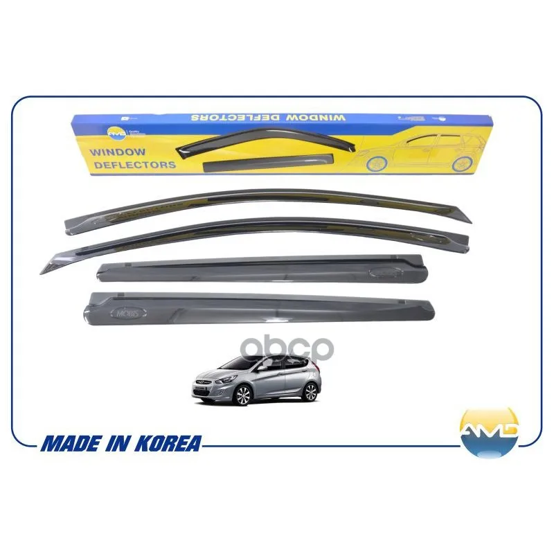 Дефлекторы Окон Black(К-Т 4шт) Hyundai Solaris 5d(11-) Amddk168 AMD арт. AMDDK168