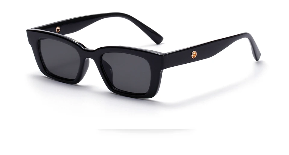 OVZA Rectangle Narrow Frame Mens Sunglasses Brand Designer Fashion Black Sun glasses for Women Anti-UV S1077 rose gold sunglasses