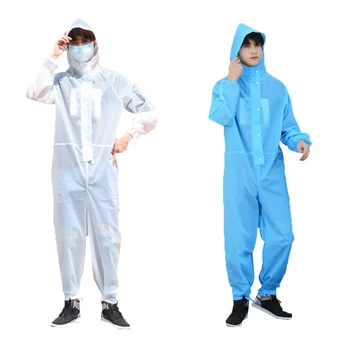 

Disposable Antistatic Work Clothes EVA Waterproof Dustproof Raincoat Jumpsuit Anti-dust Outdoor Protective Hoodies Rainwear