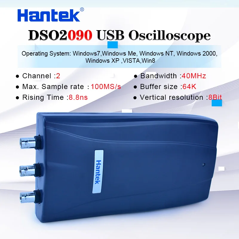 Hantek DSO 2090 портативный цифровой осциллограф 2 канала 40 МГц полоса пропускания USB