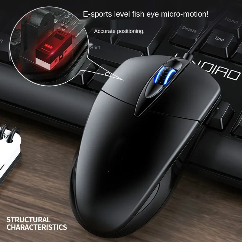 

1000Dpi Wired Business Mouse Computer Accessories Office Mouse Colorful Luminous 3 File Adjustment For PC Notebook Office