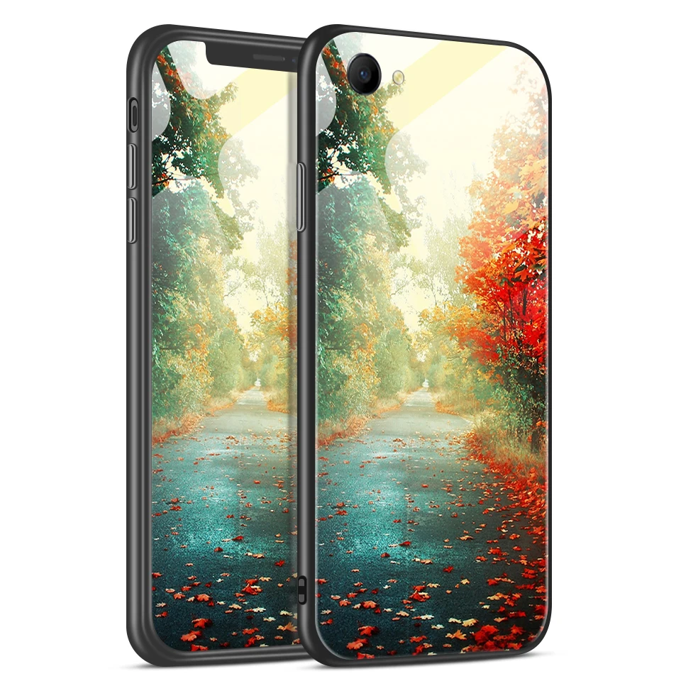 Для oppo A3 A3S A39 A5 A7 A57 закаленное Стекло чехол для телефона для oppo AX5 AX7 мягкие edge чехол для телефона CPH1803 1901 1701 защитный чехол-раковина - Цвет: H111