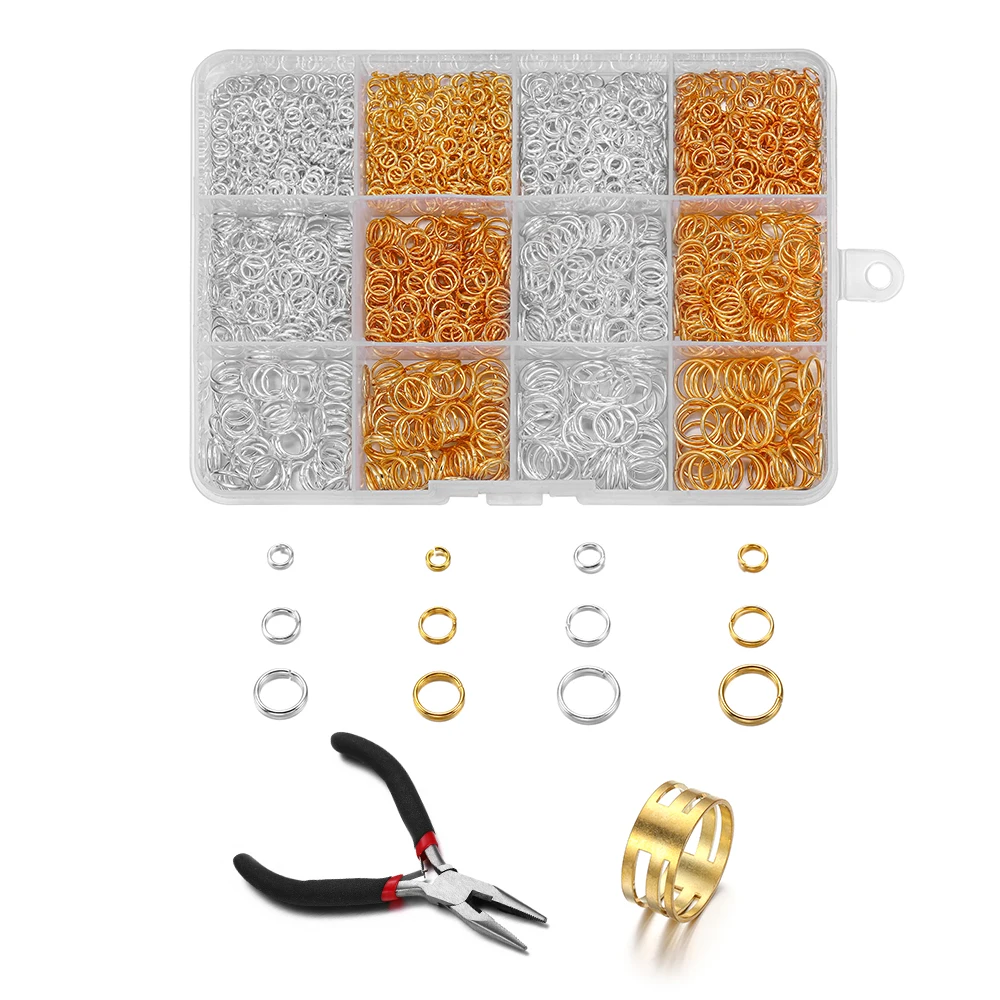 

1000pcs/bag 4 5 6 7 10mm Metal Jump Rings Split Ring Lobster Clasps Pliers For Diy Jewelry Making Findings Accessories Supplies