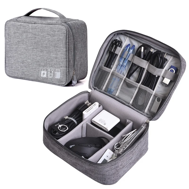 Borsa da viaggio digitale accessori elettronici portatili borsa per  Organizer per cavi custodia per caricabatterie custodia con cerniera  custodia per cavo USB