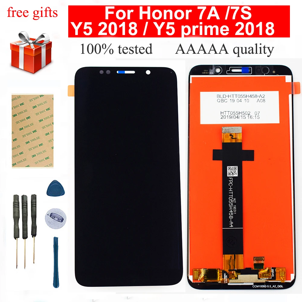 5 45 ''для huawei Honor 7A ЖК дисплей для Y5 prime 2018 сенсорный экран дигитайзер сенсорная