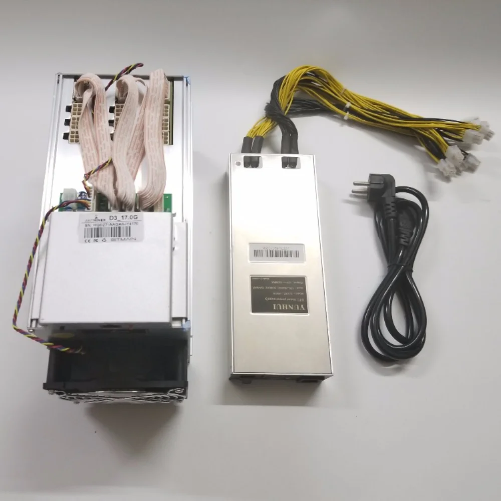 Новейший добыватель Bitmain ANTMINER D3 17GH/s (с блоком питания) 1200 Вт на стене теперь