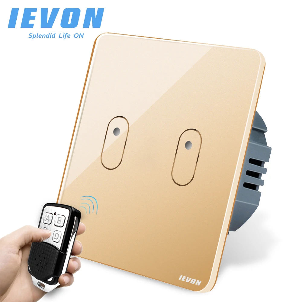 

Wireless Wall Light switch touch EU Standard Smart light Switch, 130-240V 1234 Gang Glass Panel Remote Control Touch wall Switch