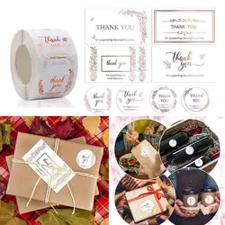 Lot de pièces/ensemble cartes de vœux et de remerciement, étiquettes autocollantes scellées pour cadeau, 50 500 