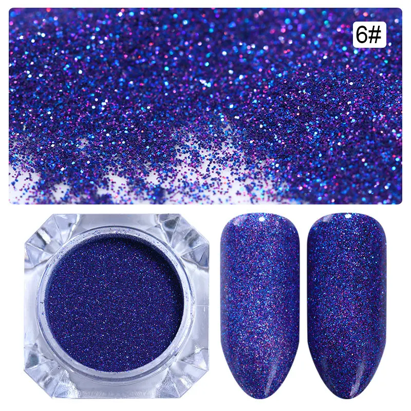 1g Holographic Nail Glitter Powder Glittering Laser Powder Dust Manicuring Nail Art Pigment Dust Nails Decor Accessories