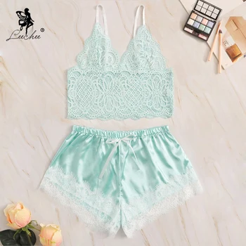 

Leechee Sexy Eyelashes Lace Bra and Panty Suit V-Neck Suspender Bowknot Ladies Underwear Comfortable Breathable Lingerie Set