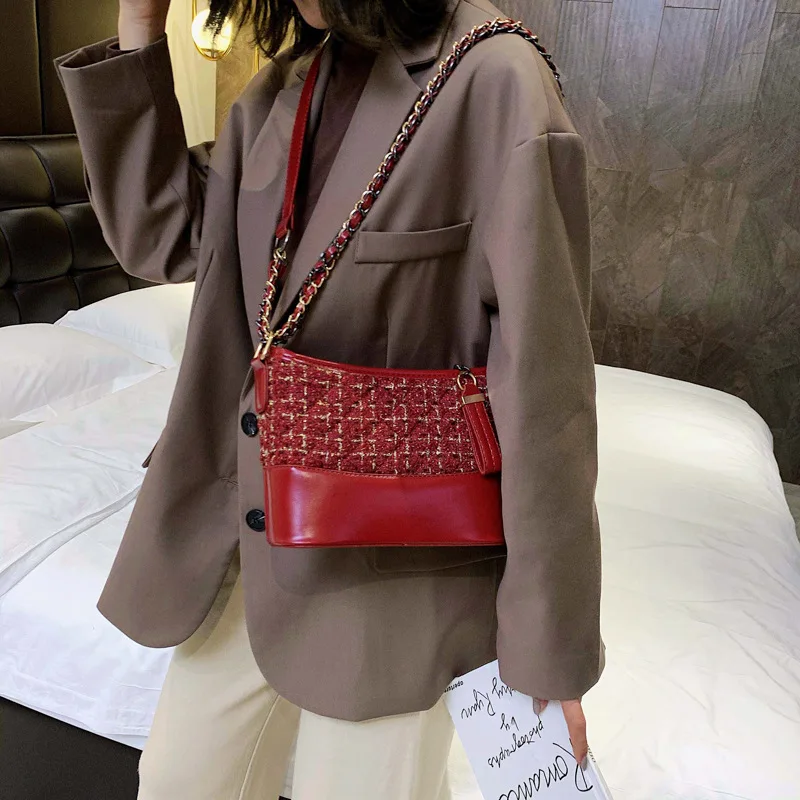 

Network hong yang Gas Roam Bag Women's 2019 New Style Fashion Korean-style Versatile Shoulder Bag Glorious Chain Woolen Cloth Sh