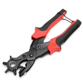 

6 Sized Heavy Duty Leather Belt Eyelet Holes Punch Pliers Revolving Hand Punches