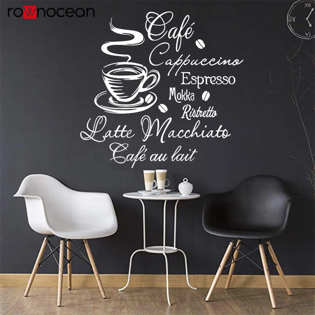 Autocollants muraux en vinyle pour café et cuisine, sparadrap muraux  amovibles, décoration de la maison, Art Mural E528 - AliExpress