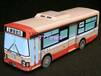 

1:50 1:35 Japanese Bus 8 Tourist Bus 3D Paper Model Sighseeing City Service Bus Model Children Adult Educational Toys
