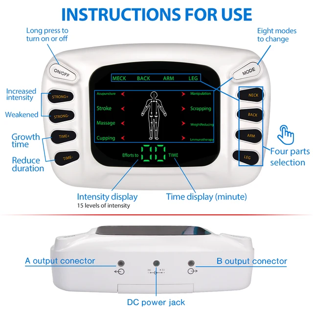 Eletric compex muscle stimulation ems physiotherapy tens machines shock wave massage body electrode tens pads acupuncture patche