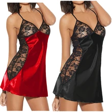 Новое Стильное плюс Размеры Для женщин сексуальная ночная рубашка, элегантный v-образный вырез женское белье, сексуальная ночная сорочка Нижнее Белье Babydoll